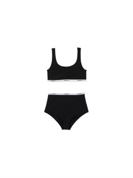 Burberry Women's Logo Tape Bio-Based Stretch Nylon Bikini Black 60490878 - фото 6858931