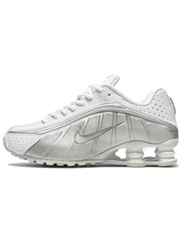 Кроссовки Nike Shox R4 White Metallic Silver Женские 60107632 - фото 8389013