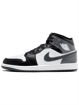 Кроссовки Jordan 1 Mid Black White Iron Grey 61107245 - фото 8414297