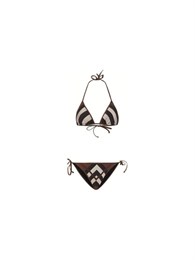 Burberry Chevron Check Stretch Triangle Bikini 'Dark Birch Brown' 60420418
