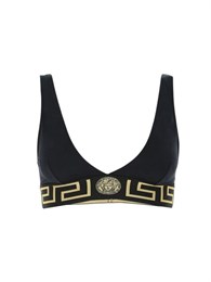 VERSACE Greca Border Triangle Bikini Top 'Black' 64794680