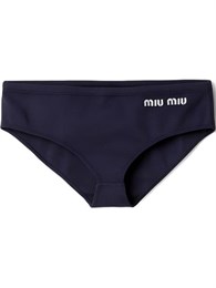 MIU MIU Logo Embroidered Stretched Bikini Bottoms 60560728