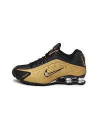 Кроссовки Nike Wmns Shox R4 черные с золотыми и серебряными элементами 58549974