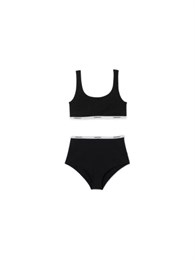 Burberry Women's Logo Tape Bio-Based Stretch Nylon Bikini Black 60490878