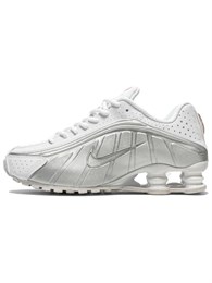 Кроссовки Nike Shox R4 White Metallic Silver Женские 60107632